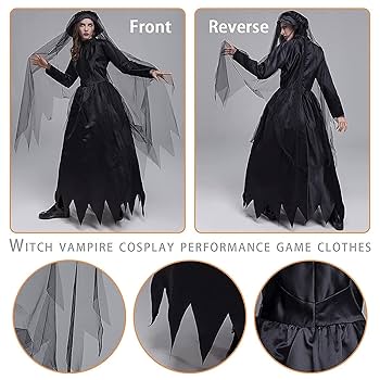 Amazon.co.jp: ハロウィンゴースト花嫁コスチューム女性死体花嫁